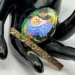 90s Green & Gold Snowman Pin Bundle